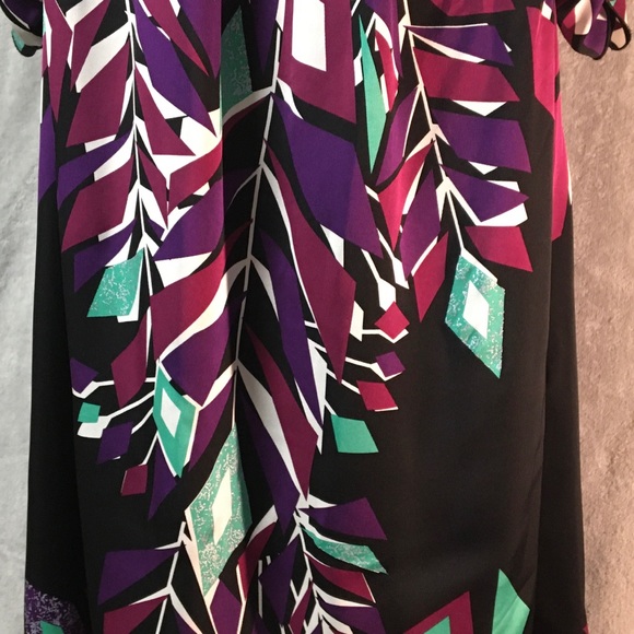 Elie Tahari Silk Tunic Dress Purple Black Medium - Picture 8 of 8
